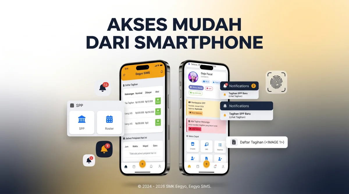 Aplikasi Mobile & Akses Fleksibel Smartphone untuk Siswa, Guru & Orang Tua